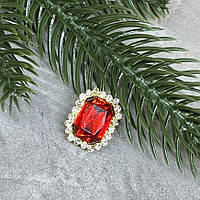 Пришивний декор (стразовий), 19*15 мм, червоний, шт, Червоний