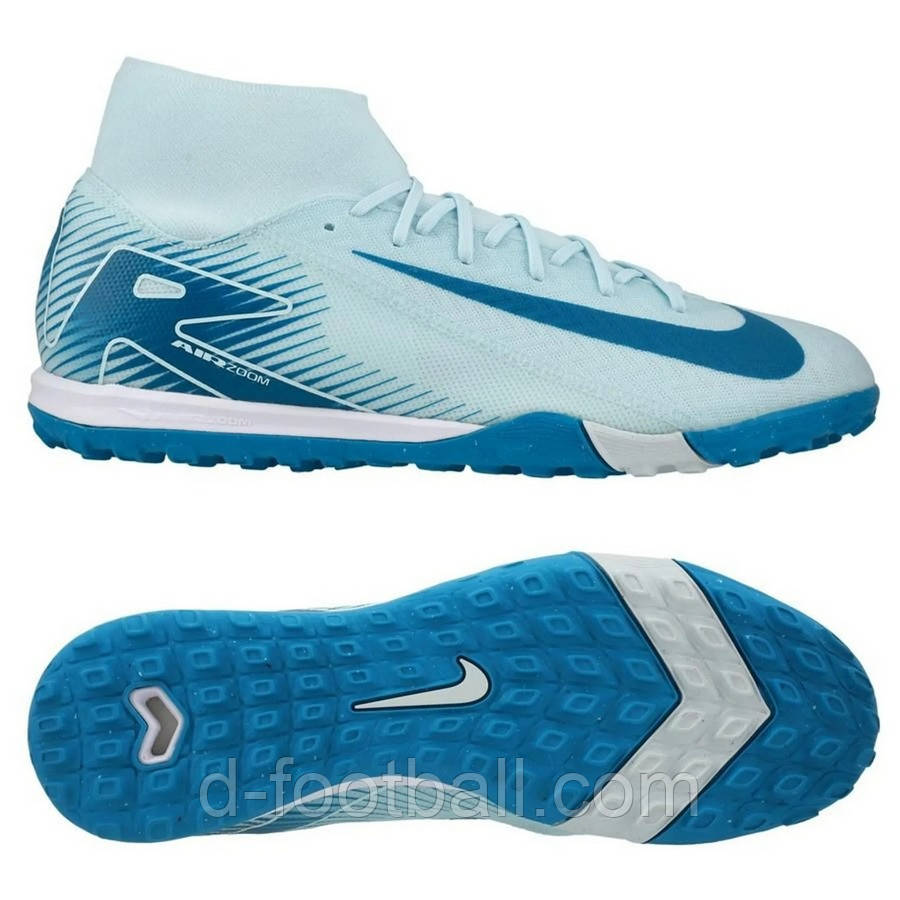 Чоловічі сороконіжки Nike Air Zoom Mercurial Superfly X Academy TF FQ8331-400, Блакитний, Розмір (EU) — 40.5