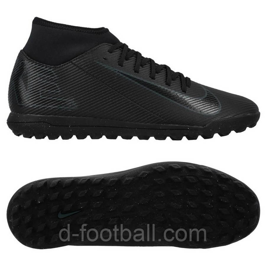 Чоловічі сороконіжки Nike MERCURIAL SUPERFLY 10 CLUB TF FQ8317-002, Чорний, Розмір (EU) — 40.5