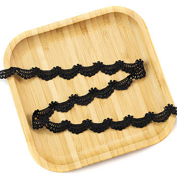 Чорне мереживо 10мм відріз 1м MER110