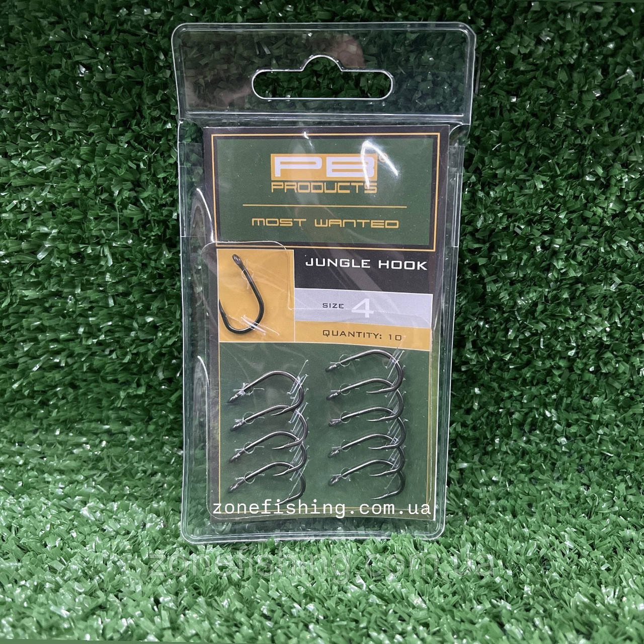 Коропові гачки PB Products Jungle Hook №4 (10шт) з тефлоновим покриттям (матові)