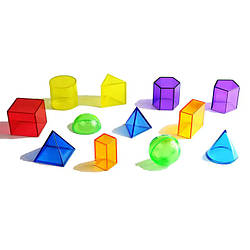 Набір геометричних фігур (12 шт), прозорі, висота 5 см