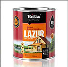 Лазур для деревини алкідна захисна глянцева 3 в 1 грунтовка антисептик декоративний лак Lazur Rolax № 103 Махагон 0.75 л, фото 2