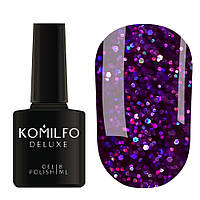 Гель-лак Stardust Glitter 002 (насичений бузковий з блискітками) Komilfo, 8 мл