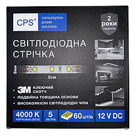 Стрічка світлодіодна CSP CLS-12D60K40 12B 5Вт 4000K (5м)