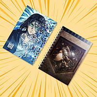 Блокнот А6 пружина 48 л. клітина Attack on Titan 010