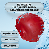 Плавальна купальна красива шапочка для аквааеробіки, Шапочка на довге волосся Hechpro червона (HP268), фото 3