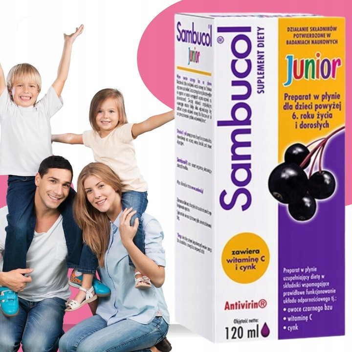 Sambucol JUNIOR сироп для дітей і дорослих 120 мл Бузина чорна, фото 1