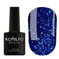 Гель-лак Stardust Glitter 007 (синій з блискітками) Komilfo, 8 мл