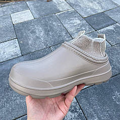 Жіночі утеплені сабо бежевого кольору