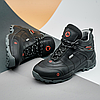 Чоловічі зимові шкіряні черевики, кросівки з натуральної шкіри чорні на хутрі для чоловіків на зиму, розмір 40 41 42 43 44 45, фото 4