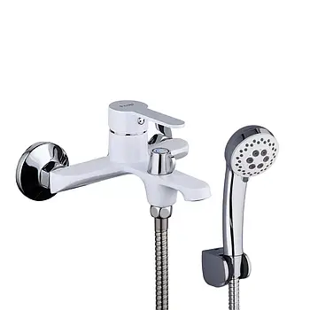 Змішувач для ванни Frap F3241 короткий литий вилив колір глянцевий білий/хром