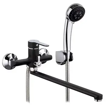 F2242 ванна одноваж. довг. пл. вилив лат. корпус Ø35 (чорний/хром) {10/1}