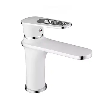 Змішувач для умивальника Frap F1049 білий хром