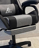Комп'ютерне крісло із тканини з підніжкою + 2 подушки STRIKER KO40SZ СІРЕ, фото 8