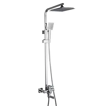 Душова система з тропічним душем і змішувачем Frap F2420 квадратний колір хром