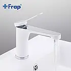 Змішувач для умивальника Frap F1045 колір білий хром, фото 3