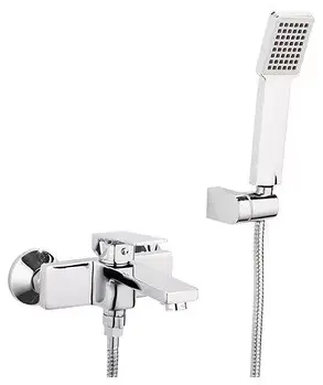 Змішувач для ванни Frap F3246 короткий вилив колір хром квадратний з квадратною лійкою