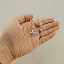 Срібна цепочка з хрестиком чоловіча. Хрестик срібло і ланцюг бісмарк. Довжина 55 см, фото 3