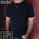 Срібна цепочка з хрестиком чоловіча. Хрестик срібло і ланцюг бісмарк. Довжина 55 см, фото 2