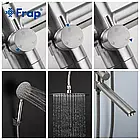 Душова система з тропічним душем та змішувачем з нержавіючої сталі Frap F24801 матова, фото 4