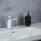 Змішувач для умивальника Frap F1058, білий/хром, фото 2