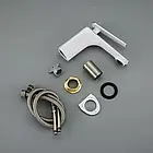 Змішувач для умивальника Frap F1058, білий/хром, фото 6