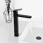 Високий змішувач для умивальника Frap F10802-62 із нержавіючої сталі квадратний матовий, фото 2