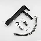 Високий змішувач для умивальника Frap F10802-62 із нержавіючої сталі квадратний матовий, фото 3