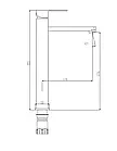 Високий змішувач для умивальника Frap F10802-62 із нержавіючої сталі квадратний матовий, фото 4