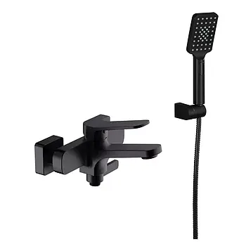 Змішувач для ванни Frap F3262 чорний матовий квадратний короткий вилив