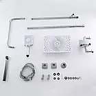 Душова система з тропічним душем і високим змішувачем на умивальник Frap F2471-12 хром, фото 6