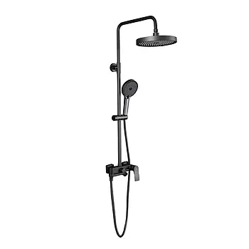 Душова система з тропічним і ручним душем Frap F2484-9 і змішувачем із виливом графіт