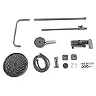 Душова система з тропічним і ручним душем Frap F2484-9 і змішувачем із виливом графіт, фото 5