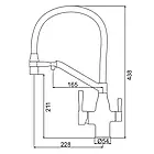 Змішувач дя кухні під фільтр із гнучким виливом Frap F4397-9 колір матовий графіт збройова сталь, фото 6