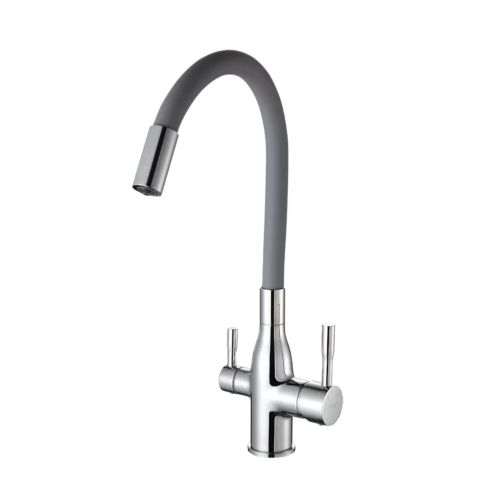 Змішувач для кухні під фільтр Frap F4396 з гнучким виливом, фото 1