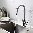 Змішувач для кухні під фільтр Frap F4396 з гнучким виливом, фото 2