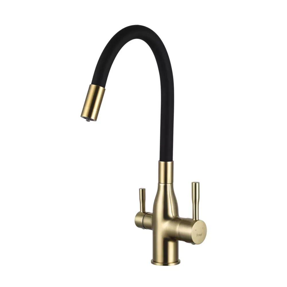 Змішувач для кухні під фільтр Frap F4396-3 з гнучким виливом, фото 1