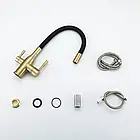 Змішувач для кухні під фільтр Frap F4396-3 з гнучким виливом, фото 6