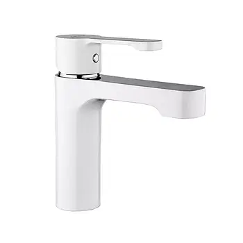 Змішувач для умивальника Gappo G1002-8 білий хром кріплення гайка