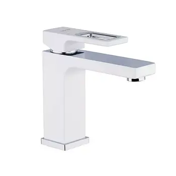 Змішувач для умивальника Gappo Futura G1017-8 білий хром квадратний