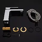 Змішувач для умивальника Gappo Futura G1018 квадратний хром, фото 4