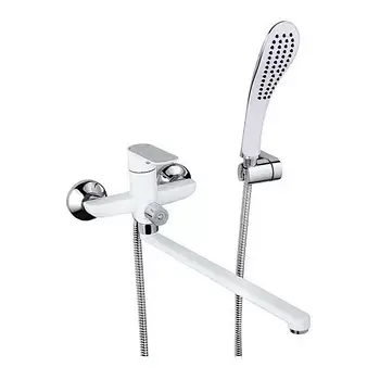 Змішувач для ванни Gappo G2248 білий хром довгий вилив з душовим набором