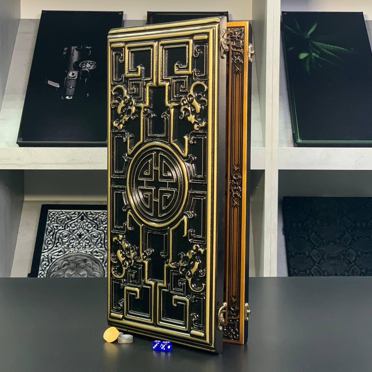 Нарди дерев’яні ручної роботи Лабіринт 48х23 см подарункові, фото 1