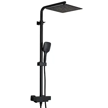 Термостатична душова система Gappo G2417-60 чорна квадратна матова