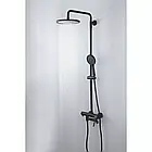 Душова система з тропічним душем Gappo G2406-6 чорна матова кругла телескопічна, фото 2