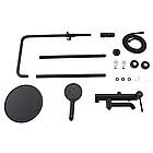 Душова система з тропічним душем Gappo G2406-6 чорна матова кругла телескопічна, фото 3