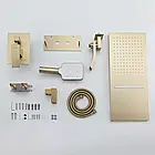 Душова система прихованого монтажу з тропічним душем водоспад і виливом GAPPO G7107-73 колір малите золото, фото 2