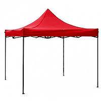 Розсувний намет 3x3 червоний з чорним каркасом для заходів та пікніків