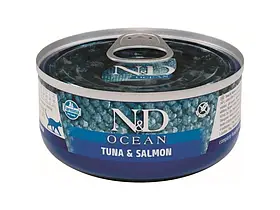 Farmina (Фарміна) N&D Grain Free Ocean Tuna & Salmon вологий беззерновий корм для котів ТУНЕЦЬ і ЛОСОСЬ 70г